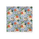 Blue Mosaic Tiles with Flower Bunches